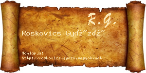 Roskovics Győző névjegykártya